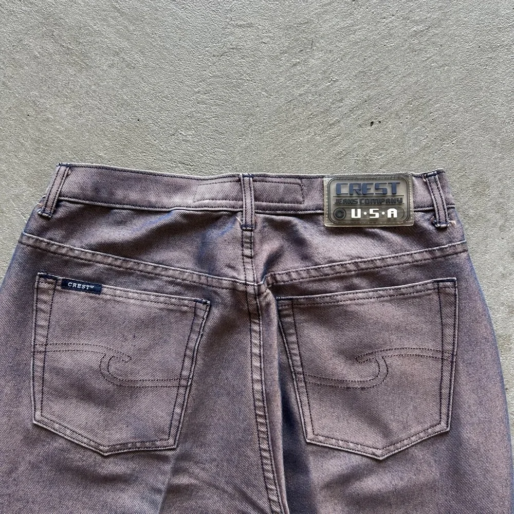 Vintage Crest Jeans Jacket Pants Set Womens Large Iridescent Metallic Y2K Denim